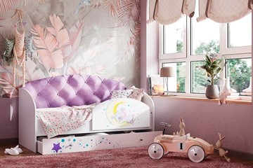 Детская кровать Звездочка с бортиком, Фиолетовый в Томске