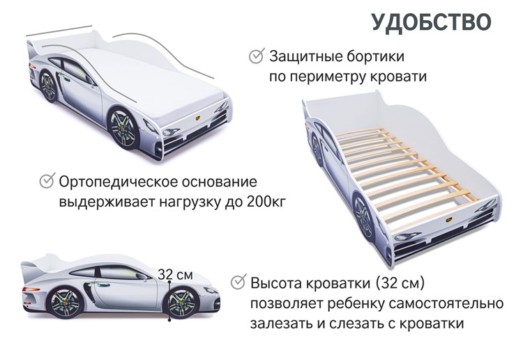 Детская кровать-машина Porsche в Томске - изображение 6
