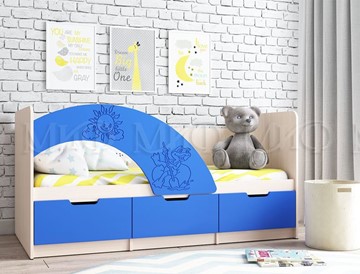 Детская кровать с ящиками Юниор-3, синий матовый в Томске