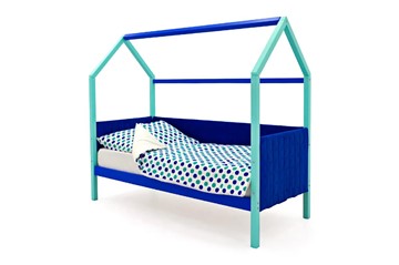 Детская кровать-домик Svogen, мятный-синий мягкая в Томске