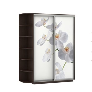 Шкаф двухдверный Экспресс 1900x600x2200, со стеллажом, Орхидея белая/венге в Томске