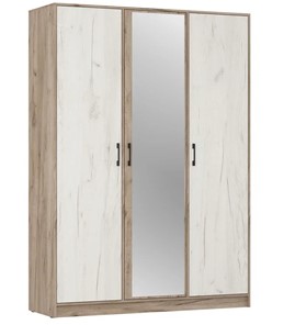 Шкаф 3-х дверный ШР3/1 Соната с зеркалом Дуб Крафт Серый - Дуб Крафт Белый в Томске