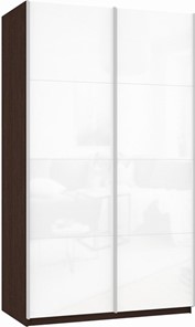 Шкаф Прайм (Белое стекло/Белое стекло) 1600x570x2300, венге в Томске