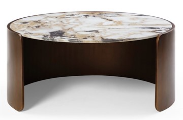 Круглый столик CT3095CL (D90) белая керамика /бронзовый в Томске