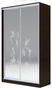 Шкаф 2-х створчатый 2400х1500х420 два зеркала, "Колибри" ХИТ 24-4-15-66-03 Венге Аруба в Томске