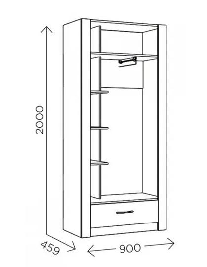 Шкаф гардеробный Ева 5 М1 дуб ирландский/белый матовый в Томске - изображение 2