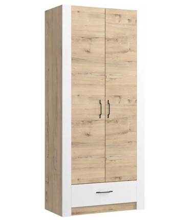 Шкаф гардеробный Ева 5 М1 дуб ирландский/белый матовый в Томске - изображение
