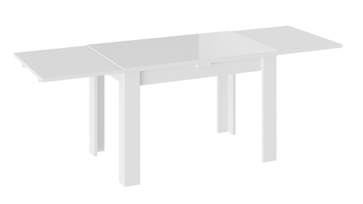 Обеденный раздвижной стол Норман тип 1, цвет Белый/Стекло белый глянец в Томске - изображение 1