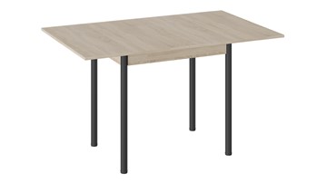 Кухонный раздвижной стол Родос тип 2 с опорой d40 (Черный муар/Дуб Сонома) в Томске - предосмотр 1
