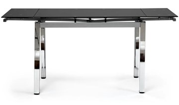 Кухонный раскладной стол CAMPANA ( mod. 346 ) металл/стекло 70x110/170x76, хром/черный арт.11413 в Томске