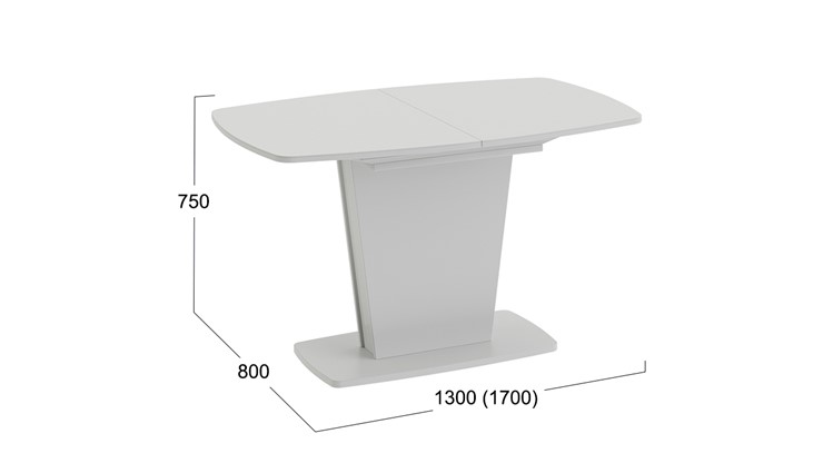 Кухонный стол раздвижной Честер тип 2, цвет Белый/Стекло белый глянец в Томске - изображение 3