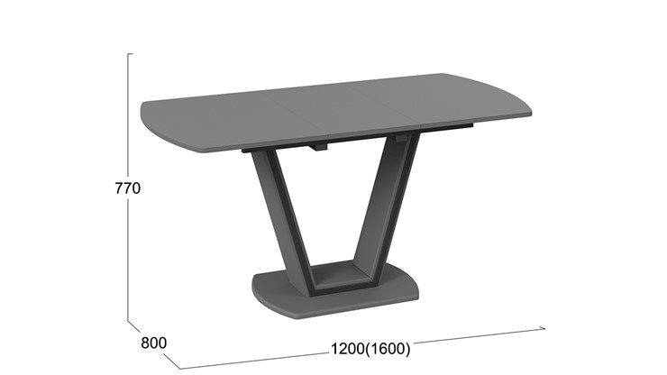 Раздвижной стол Дели Тип 2 (Серый софт, Стекло матовое серое) в Томске - изображение 2