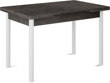 Кухонный стол раздвижной Милан-1 EVO, ноги металлические белые, серый камень в Томске