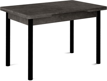 Обеденный раздвижной стол Милан-1 EVO, ноги металлические черные, серый камень в Томске