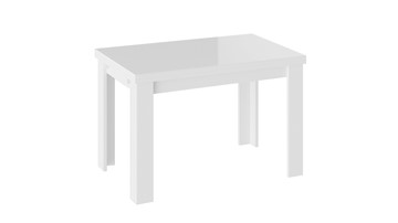 Обеденный раздвижной стол Норман тип 1, цвет Белый/Стекло белый глянец в Томске - предосмотр