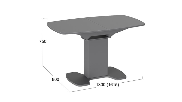 Обеденный раздвижной стол Портофино (СМ(ТД)-105.02.11(1)), цвет Серое/Стекло серое матовое LUX в Томске - изображение 1
