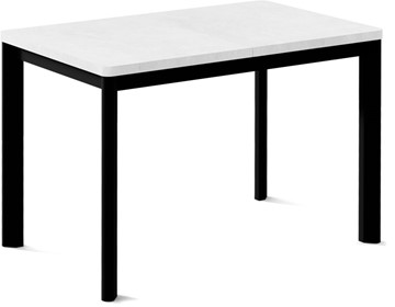 Обеденный раздвижной стол Токио-2L (ноги металлические черные, белый цемент) в Томске - предосмотр