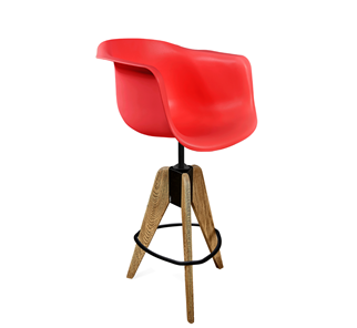 Барный стул SHT-ST31/S92 (красный/брашированный коричневый/черный муар) в Томске