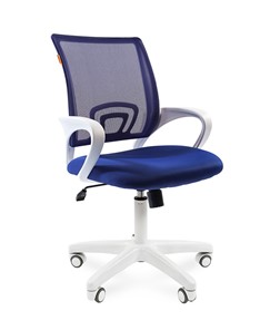 Кресло компьютерное CHAIRMAN 696 white, ткань, цвет синий в Томске