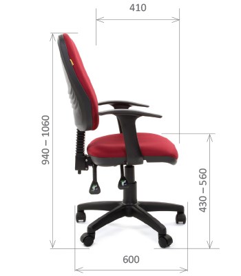 Кресло офисное CHAIRMAN 661 Ткань стандарт 15-11 красная в Томске - изображение 2