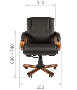 Кресло офисное CHAIRMAN 653M кожа черная в Томске - предосмотр 1