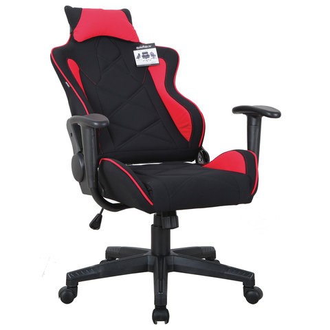 Компьютерное кресло Brabix GT Racer GM-100 (подушка, ткань, черное/красное) 531820 в Томске - изображение 1