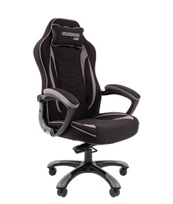 Кресло игровое CHAIRMAN GAME 28 Полиэстер комбинированная ткань серый/черный в Томске