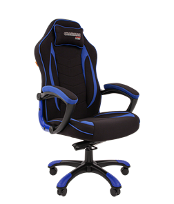 Кресло игровое CHAIRMAN GAME 28 Полиэстер комбинированная ткань синий/черный в Томске - предосмотр