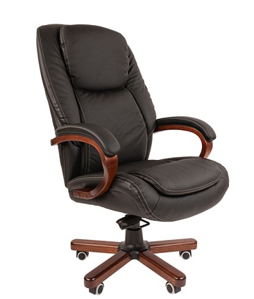 Офисное кресло CHAIRMAN 408 кожа черная в Томске - изображение