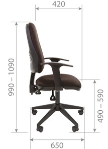 Кресло офисное CHAIRMAN 661 Ткань стандарт 15-21 черная в Томске - предосмотр 4