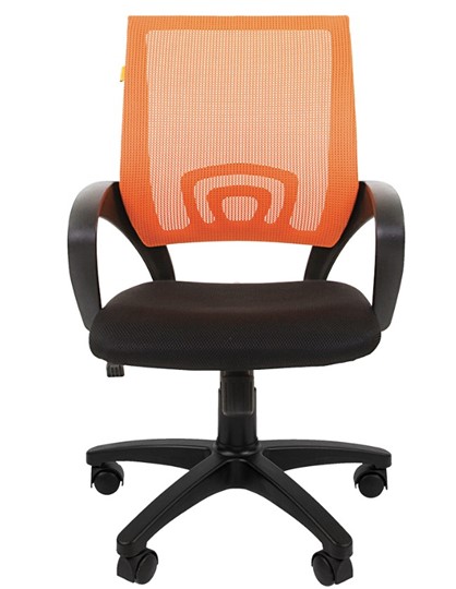 Кресло офисное CHAIRMAN 696 black Сетчатый акрил DW66 оранжевый в Томске - изображение 4