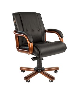 Кресло офисное CHAIRMAN 653M кожа черная в Томске - предосмотр