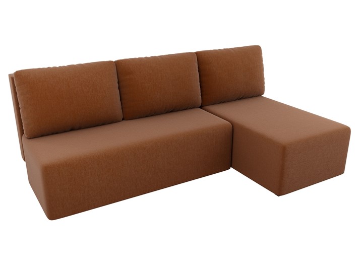 Угловой диван с оттоманкой Поло, Коричневый (рогожка) в Томске - изображение 3