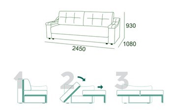 Прямой диван Мальта 3 Тик-так БД в Томске - изображение 6