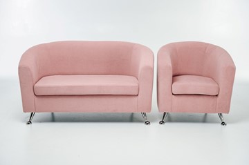 Комплект мебели Брамс  цвет розовый диван 2Д + кресло в Томске