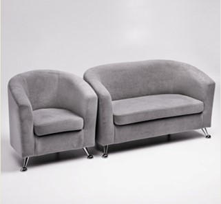 Комплект мебели Брамс  цвет серый диван 2Д + кресло в Томске