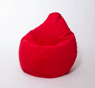 Кресло-мешок Груша большое, велюр однотон, красное в Томске - предосмотр