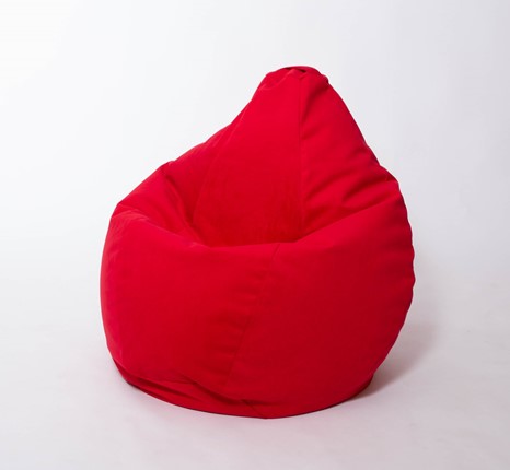 Кресло-мешок Груша большое, велюр однотон, красное в Томске - изображение