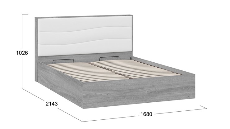 Кровать с механизмом Миранда тип 1 (Дуб Гамильтон/Белый глянец) в Томске - изображение 1
