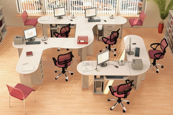 Набор мебели в офис Классик для 5 сотрудников в Томске - изображение