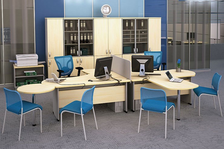 Комплект офисной мебели Boston для 2 сотрудников по работе с клиентами в Томске - изображение
