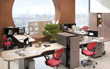 Комплект офисной мебели Xten, для двух сотрудников с тумбой в Томске