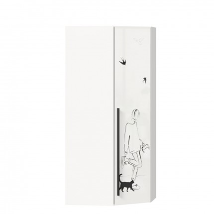 Угловой распашной шкаф Джоли 45 ЛД 535.030, Серый шелк в Томске - изображение