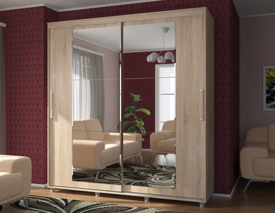 Шкаф Комфорт №12 2.0 с прямоугольными зеркалами в Томске - изображение