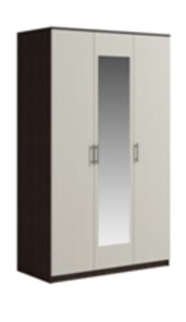 Шкаф 3 двери Светлана, с зеркалом, венге/дуб молочный в Томске - предосмотр