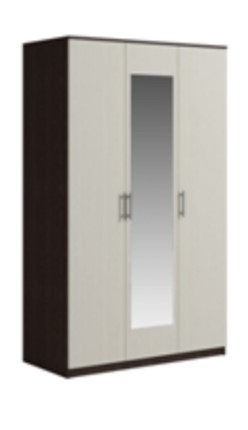 Шкаф 3 двери Светлана, с зеркалом, венге/дуб молочный в Томске - изображение