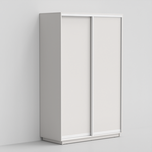 Шкаф 2-х дверный ЭКО-Сим Д 220х160х60, Белый матовый/белый глянец в Томске