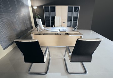 Офисный стол для директора Reventon, зебрано песочный, правый (180х90х76) МЕ 130 в Томске - предосмотр 5