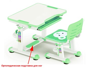 Парта растущая + стул Mealux BD-08 Teddy, green, зеленая в Томске